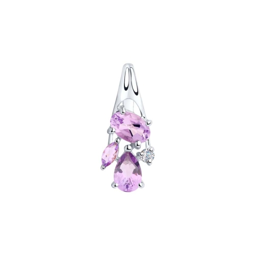 Pendant with amethysts and zirconia 