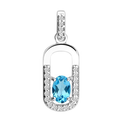 Pendant with topaz Swiss and zirconia 