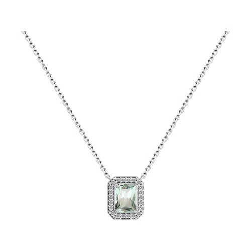Necklace with prasiolite and zirconia 
