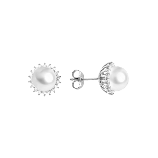 Ohrstecker mit Perle und Zirkonia 
