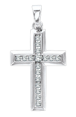 Anhänger – Kreuz mit Zirkonia 