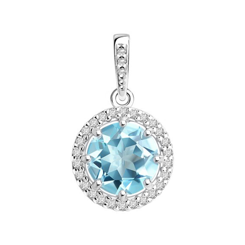 Pendant with topaz Sky and zirconia 