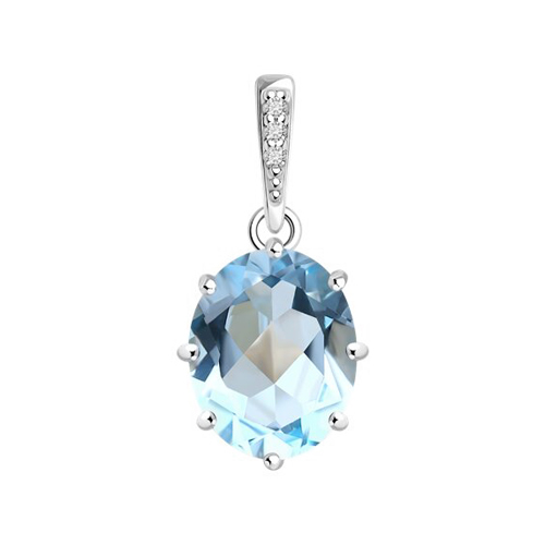 Pendant with topaz Sky and zirconia 