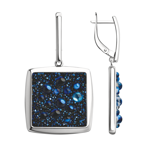 Серьги с синими кристаллами Swarovski 