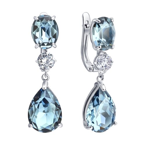 Earrings with crystals and zirconia 