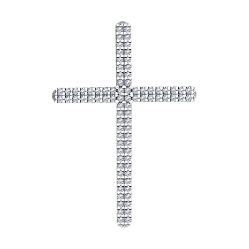 Anhänger-Kreuz mit Zirkonia 