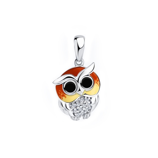 Pendant with zirconia and enamel 