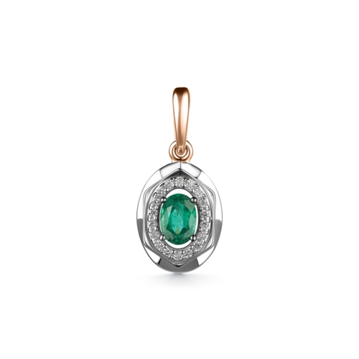 Pendant with emerald and diamonds 