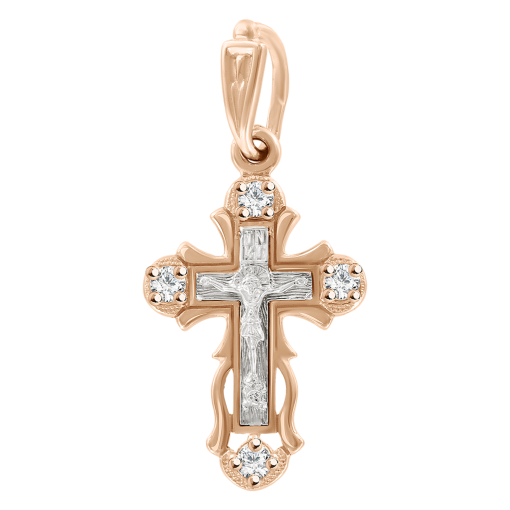 Anhänger-Kreuz mit Zirkonia 