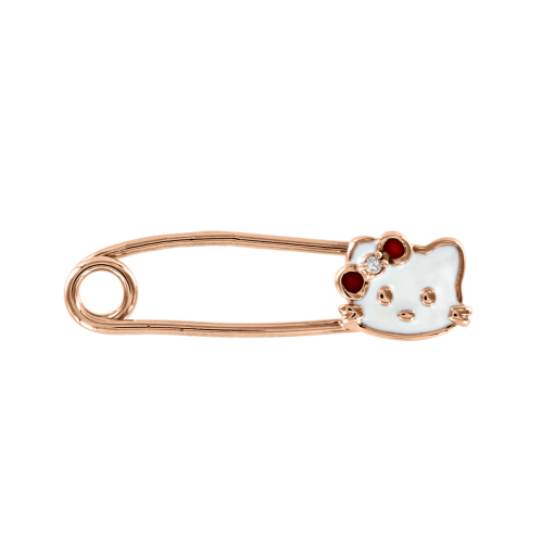 Brooch with enamel and zirconia 