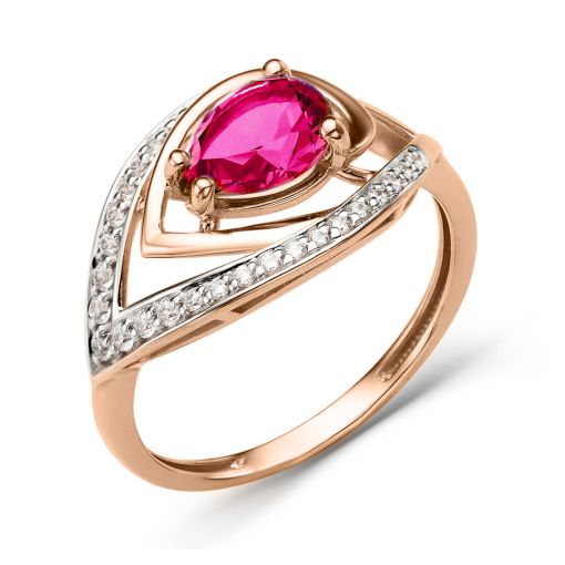 Women's ring with zirconia and corundum 