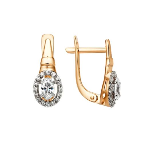 Серьги с фианитами 