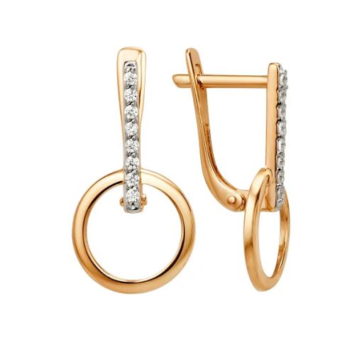 Серьги с фианитами 