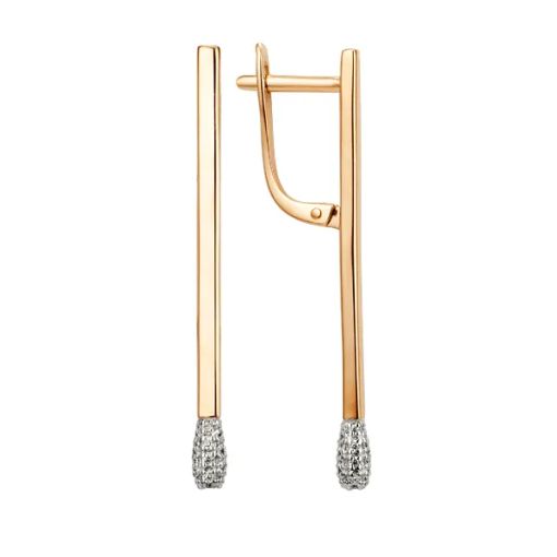 Серьги с фианитами 