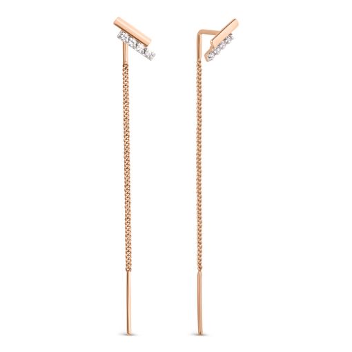 Ohrhänger als Durchzieher mit Zirkonia 