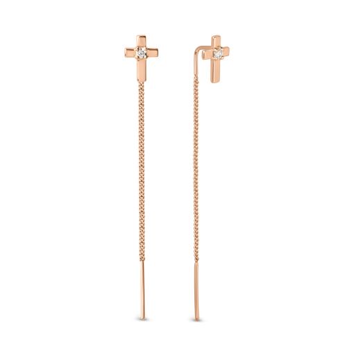 Ohrhänger als Durchzieher mit Zirkonia 