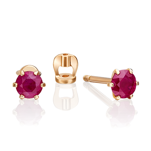 Stud earrings with ruby 