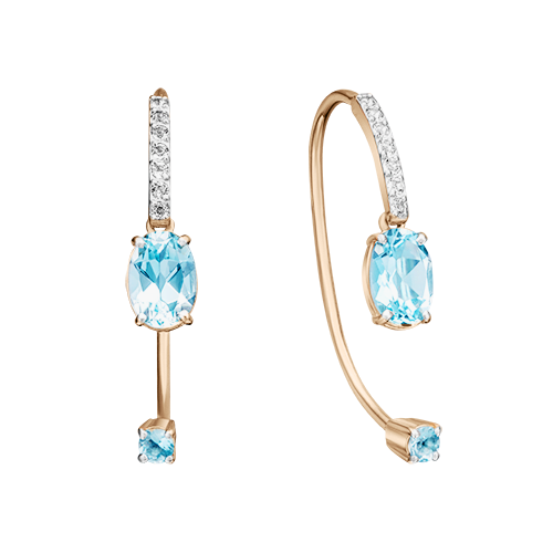 Earrings with topaz 