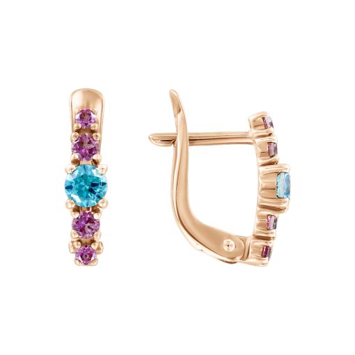 Серьги с фианитами 