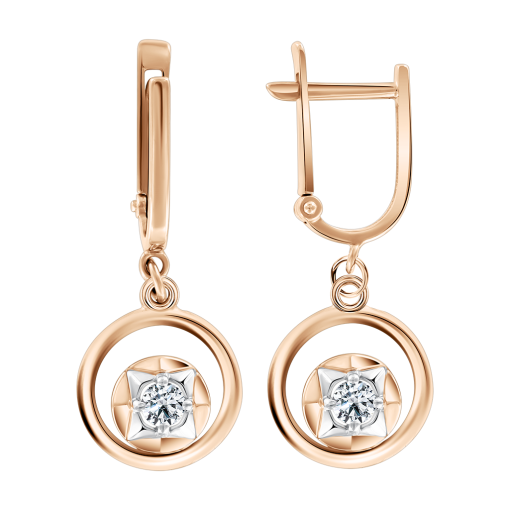 Серьги с фианитом 