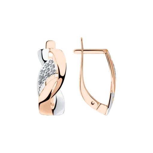 Серьги с фианитами 