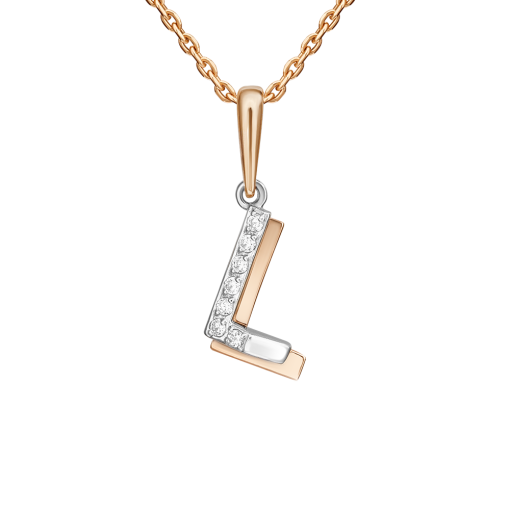 Buchstabenanhänger "L" mit Zirkonia 