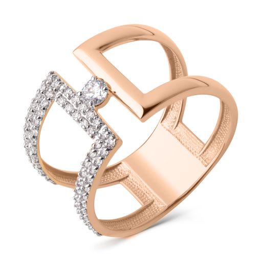 Кольцо с фианитами 