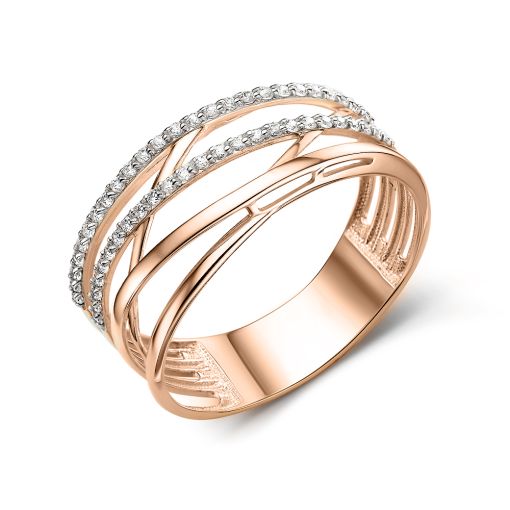 Кольцо с фианитами 