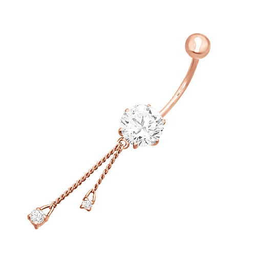 Bauchpiercing mit Zirkonia 
