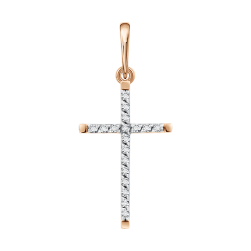 Подвеска - крест с фианитами 