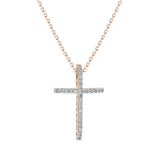 Necklace with cross and diamonds 