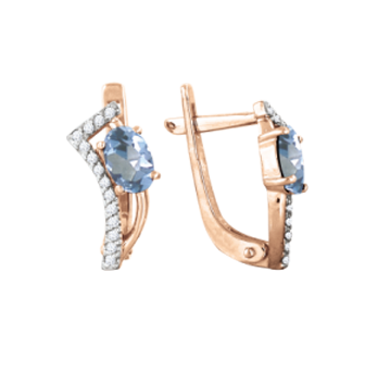 Earrings with topaz and zirconia 