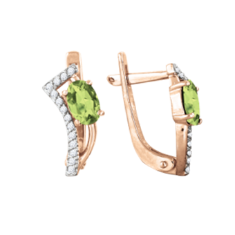 Ohrhänger mit Chrysolith und Zirkonia 