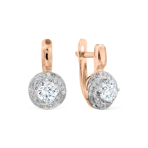 Серьги с фианитами 