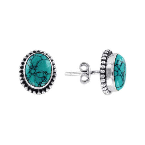 Stud earrings with turquoise 