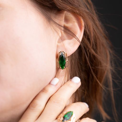 Ohrhänger mit grünen Zirkonia 