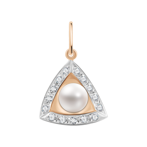 Подвеска с жемчугом и фианитами 