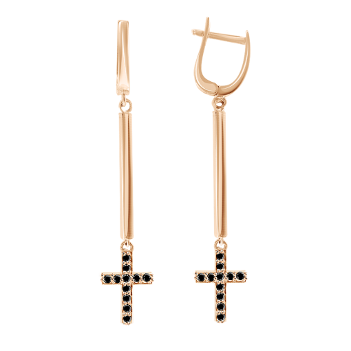 Ohrhänger mit schwarzen Zirkonia 