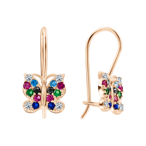 Серьги с фианитами 