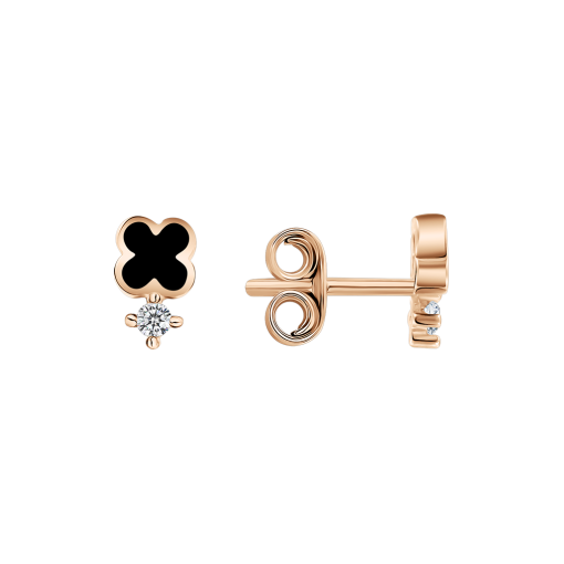 Stud earrings with zirconia and enamel 