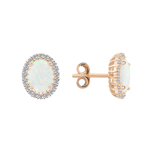 Ohrstecker mit Opal und Zirkonia 