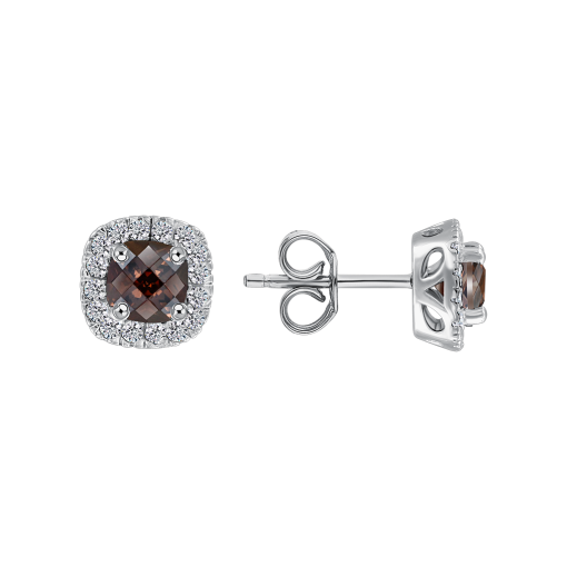 Серьги-пуссеты с фианитами 