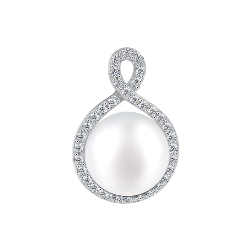 Подвеска с жемчугом и фианитами 