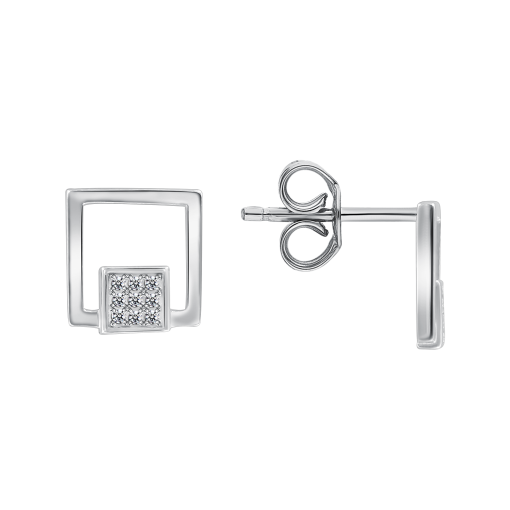 Серьги-пуссеты с фианитами 