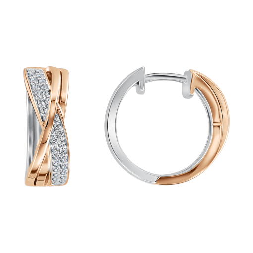 Серьги из позолоченного серебра c фианитами 