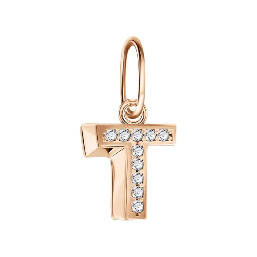 Buchstabenanhänger "T" mit Zirkonia 