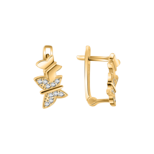 Серьги с фианитами 