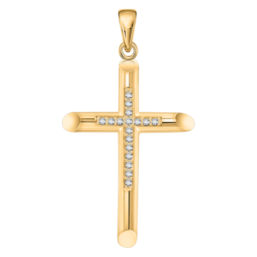 Подвеска-крест с фианитами 