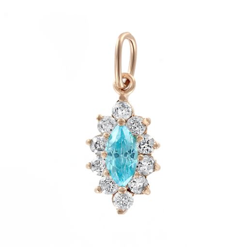 Pendant with zirconia and topaz 