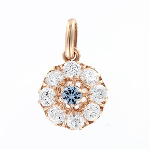 Подвеска с фианитами и топазом 